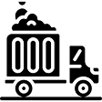 Icon of a garbage truck dumping trash.